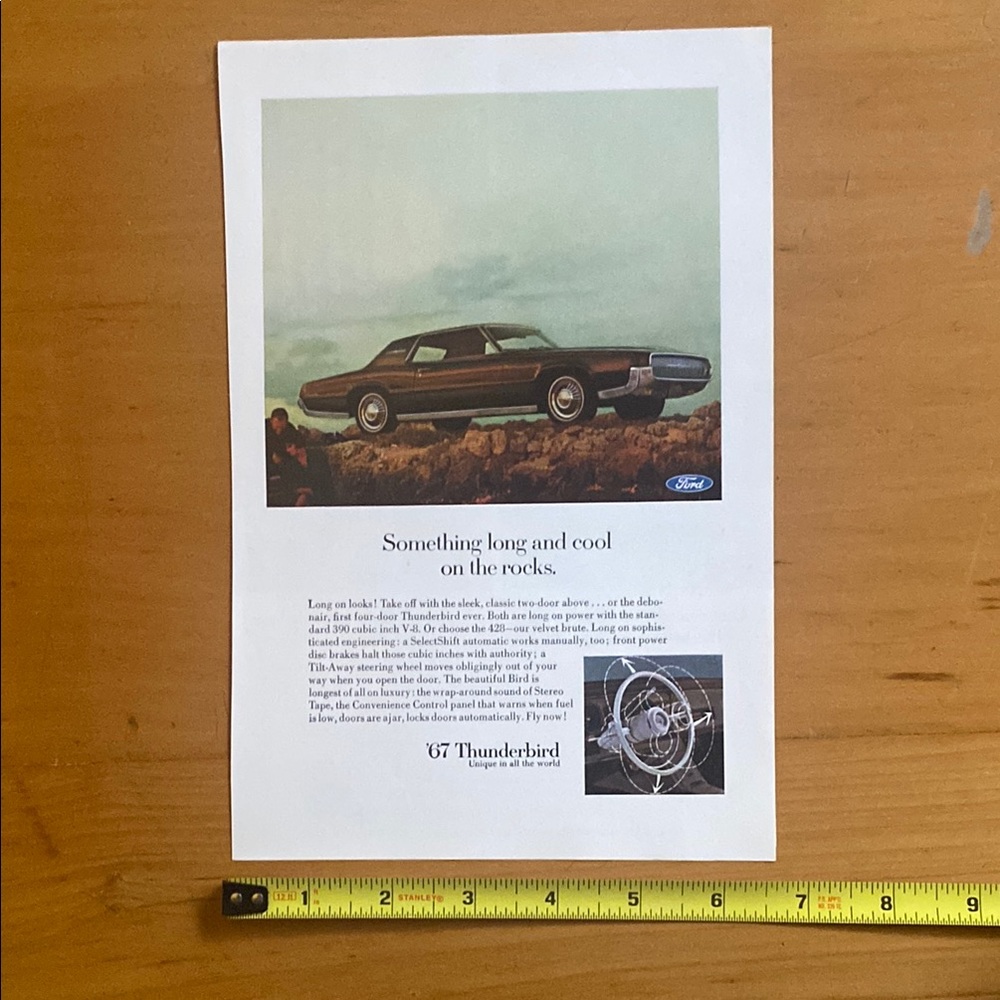 Vintage Ford Thunderbird Advertisement